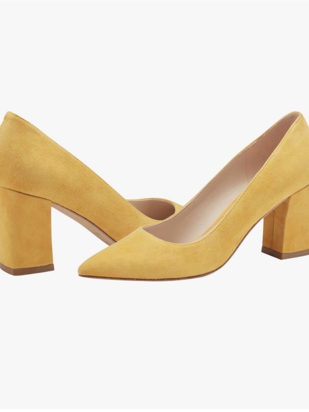 Marc Fisher Mustard Yellow Block Heel Pumps